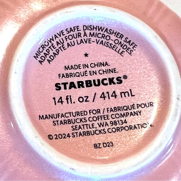 Starbucks Pastel Pink Ceramic Curved Mug Set 14oz - Picture 10 of 10